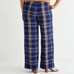 Worthington Womens Plus Wide Leg High Rise Trouser