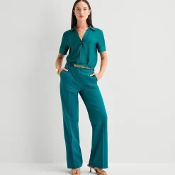 Worthington Womens Short Sleeve Slim Fit Blouse