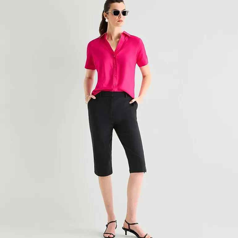 Worthington Womens Short Sleeve Slim Fit Blouse