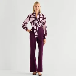 Worthington Womens Split Tie Neck Long Sleeve Blouse