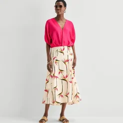 Worthington Womens V Neck Elbow Sleeve Blouse