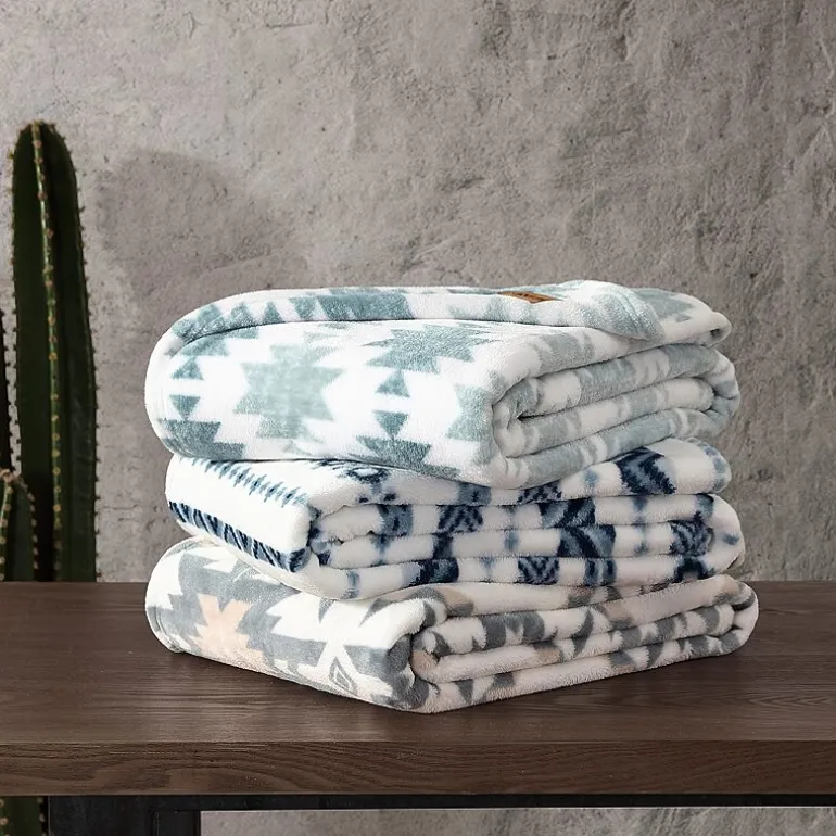 Wrangler Canyon Ikat Ultra Plush Fleece Lightweight Throw