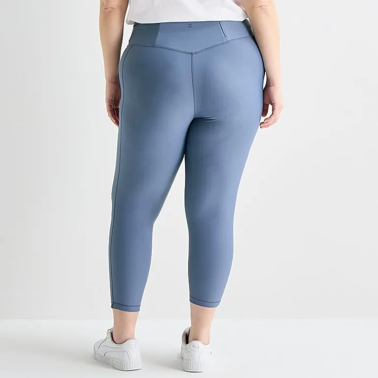 Xersion EverContour+ Womens High Rise 23" Plus Cropped Legging