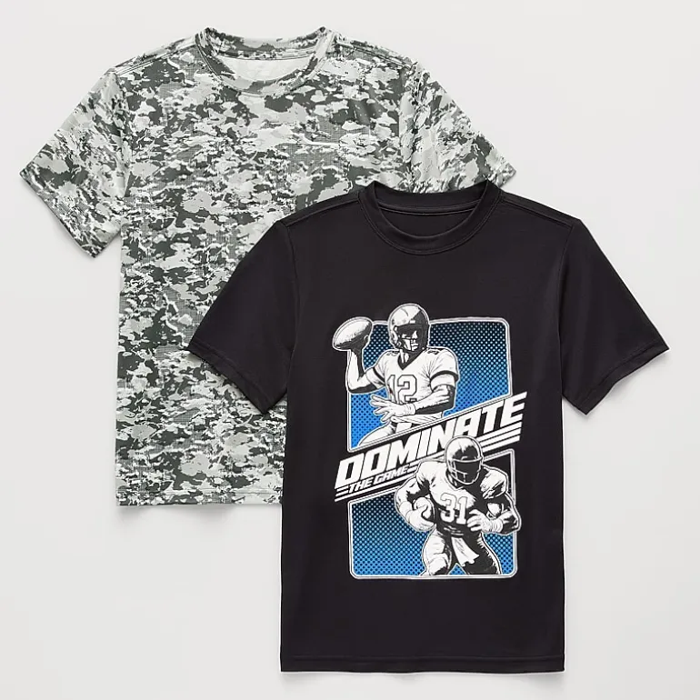 Xersion Little & Big Kid Boys Crew Neck Short Sleeve Regular Fit Graphic T-Shirt