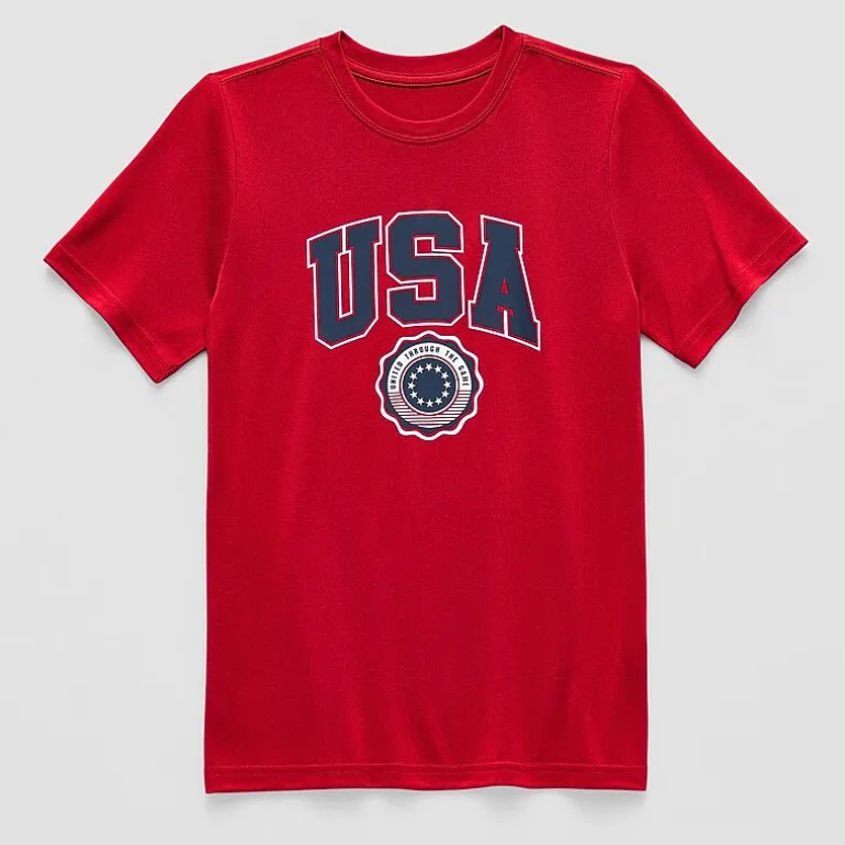 Xersion Little & Big Kid Boys Crew Neck Short Sleeve Regular Fit Graphic T-Shirt