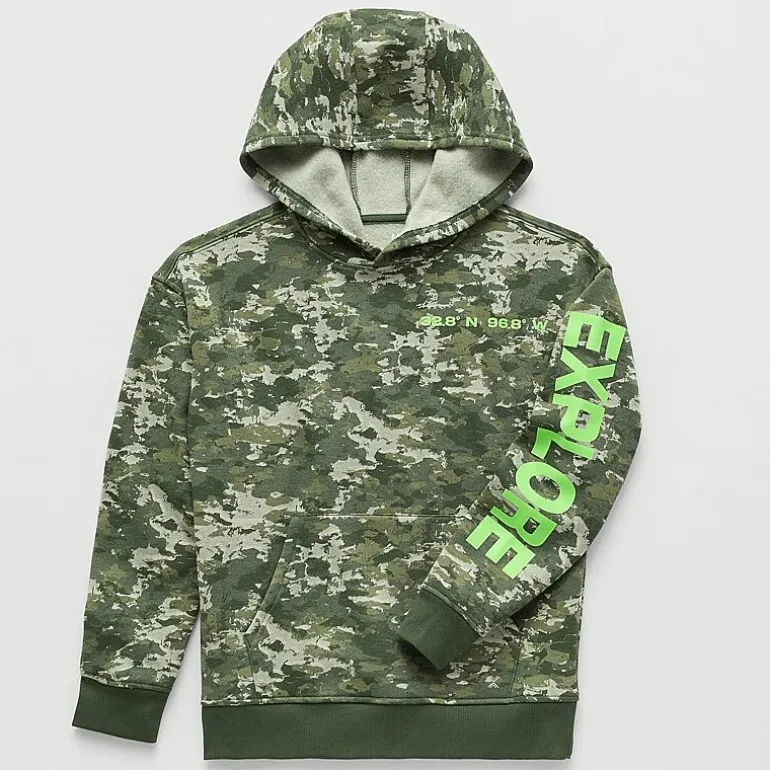 Xersion Little & Big Kid Boys Long Sleeve Fleece Active Hoodie