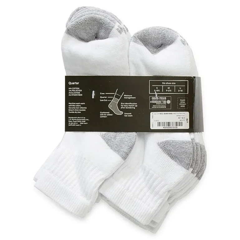Xersion Little & Big Kid Boys Multi-Pack 10 Pair Quarter Ankle Socks