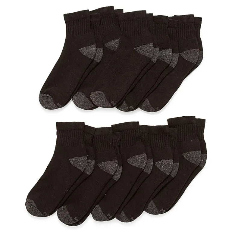 Xersion Little & Big Kid Boys Multi-Pack 10 Pair Quarter Ankle Socks