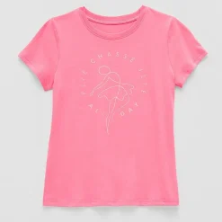 Xersion Little & Big Kid Girls Crew Neck Short Sleeve Regular Fit Graphic T-Shirt