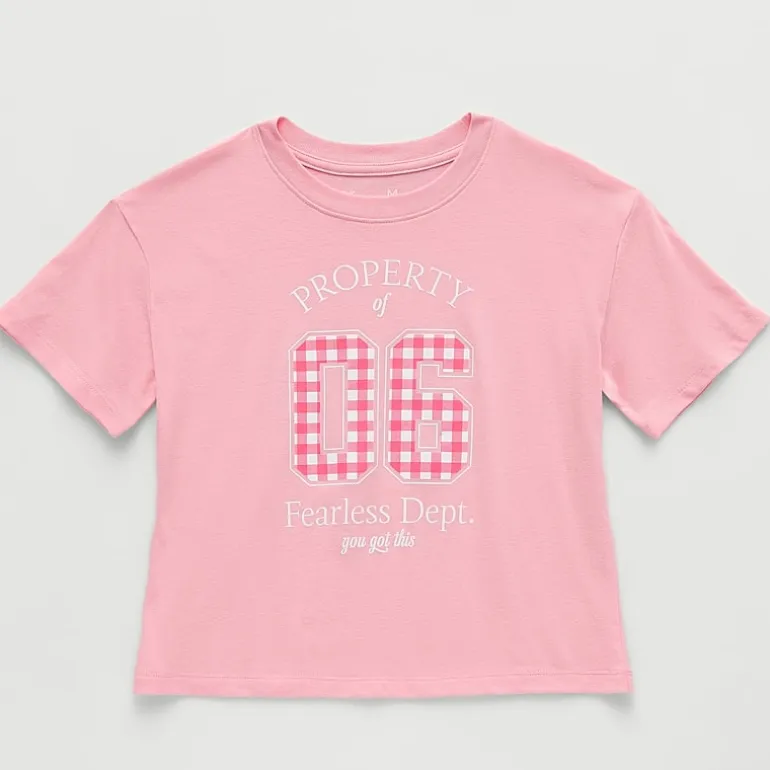 Xersion Little & Big Kid Girls Crew Neck Short Sleeve Relaxed Fit Graphic T-Shirt