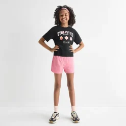 Xersion Little & Big Kid Girls Crew Neck Short Sleeve Relaxed Fit Graphic T-Shirt