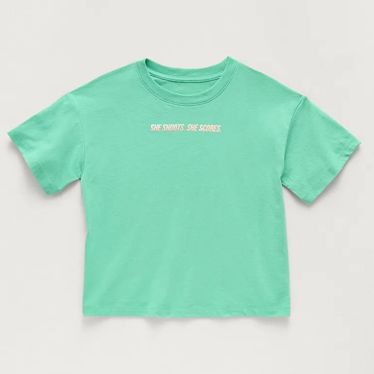 Xersion Little & Big Kid Girls Crew Neck Short Sleeve Relaxed Fit Graphic T-Shirt