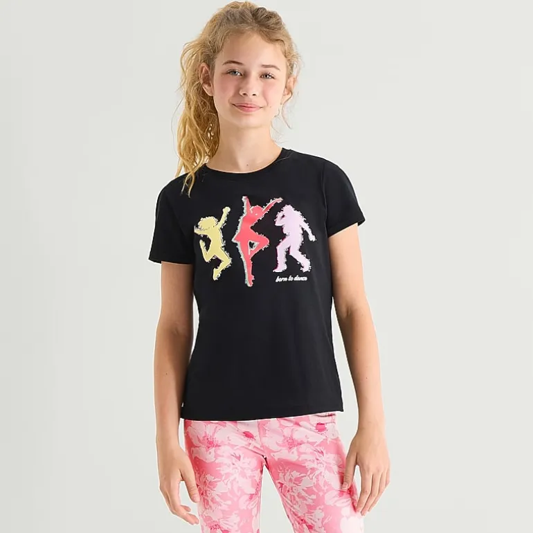 Xersion Little & Big Kid Girls Crew Neck Short Sleeve Regular Fit Graphic T-Shirt