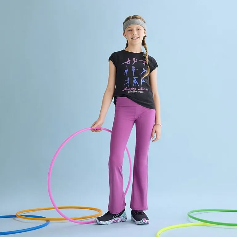 Xersion Little & Big Kid Girls Mid Rise 26 1/2" Active Flare Full Length Leggings