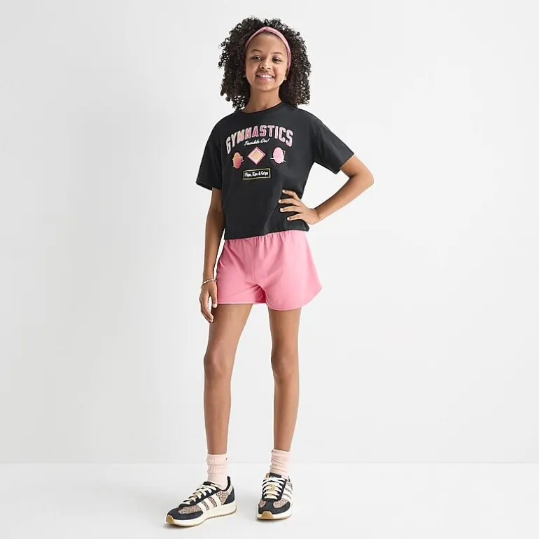 Xersion Little & Big Kid Girls Stretch Fabric Mid Rise Pull-On Short