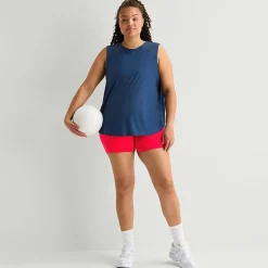 Xersion Mesh Womens Crew Neck Sleeveless Active Plus Tank Top
