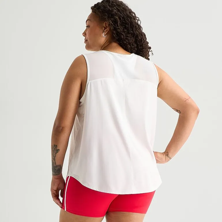 Xersion Mesh Womens Crew Neck Sleeveless Active Plus Tank Top