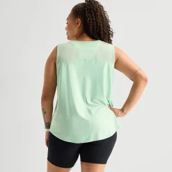 Xersion Mesh Womens Crew Neck Sleeveless Active Plus Tank Top