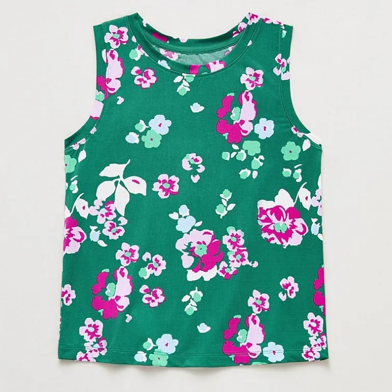 Xersion Performance Little & Big Kid Girls Crew Neck Sleeveless Active Tank Top
