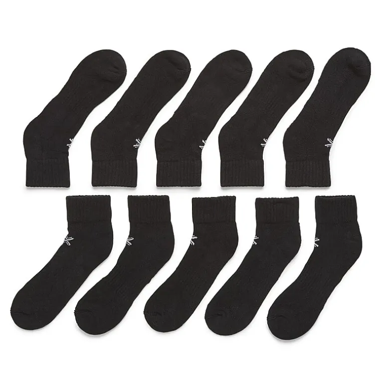 Xersion Quick-Dri Mens 10 Pair Quarter Ankle Socks