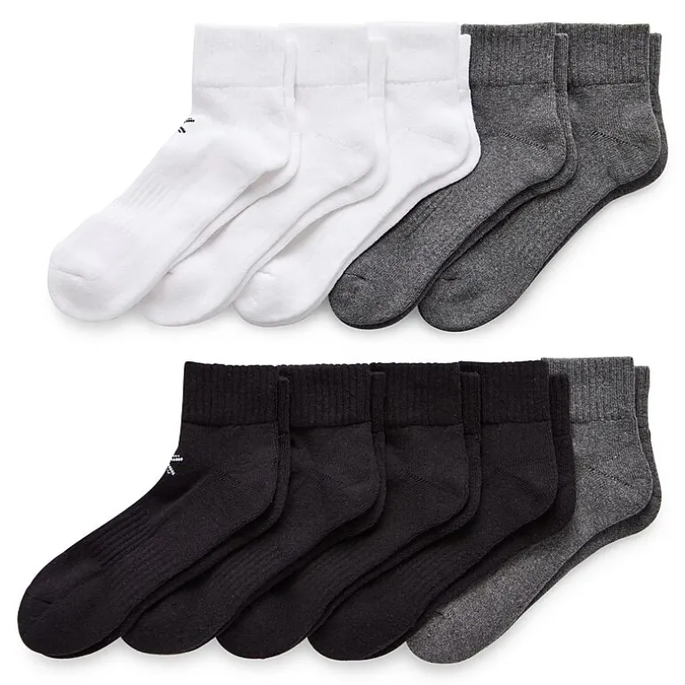 Xersion Quick-Dri Mens 10 Pair Quarter Ankle Socks