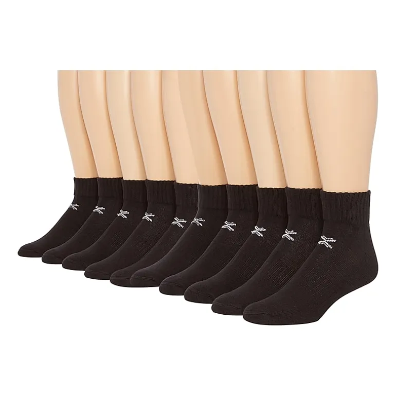 Xersion Quick-Dri Mens 10 Pair Quarter Ankle Socks