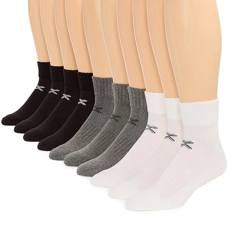 Xersion Quick-Dri Mens 10 Pair Quarter Ankle Socks