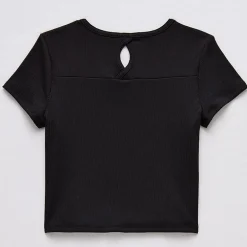 Xersion Rib Little & Big Kid Girls Scoop Neck Short Sleeve Active T-Shirt
