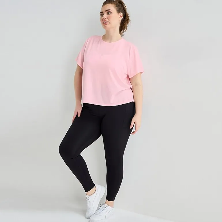 Xersion Ruffle Womens Crew Neck Short Sleeve Active Plus T-Shirt