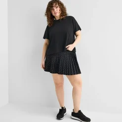Xersion Ruffle Womens Crew Neck Short Sleeve Active Plus T-Shirt