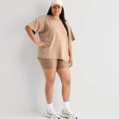 Xersion Scubaluxe Womens Crew Neck Short Sleeve Active Plus T-Shirt