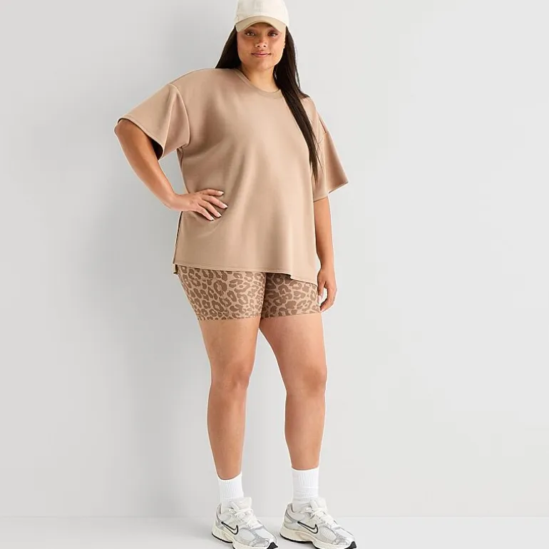 Xersion Scubaluxe Womens Crew Neck Short Sleeve Active Plus T-Shirt