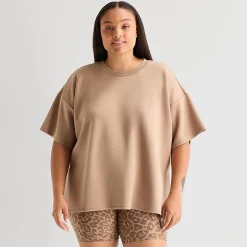 Xersion Scubaluxe Womens Crew Neck Short Sleeve Active Plus T-Shirt