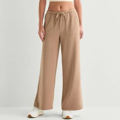 Xersion Scubaluxe Womens Drawstring Waist Wide Leg Mid Rise Regular Fit Sweatpant