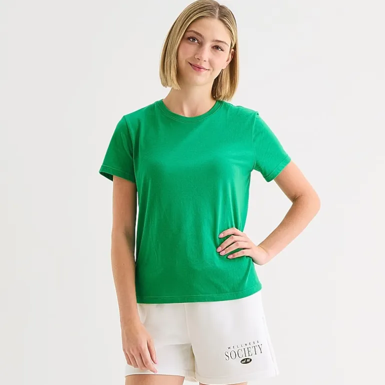 Xersion Womens Cotton Crew Neck Short Sleeve T-Shirt