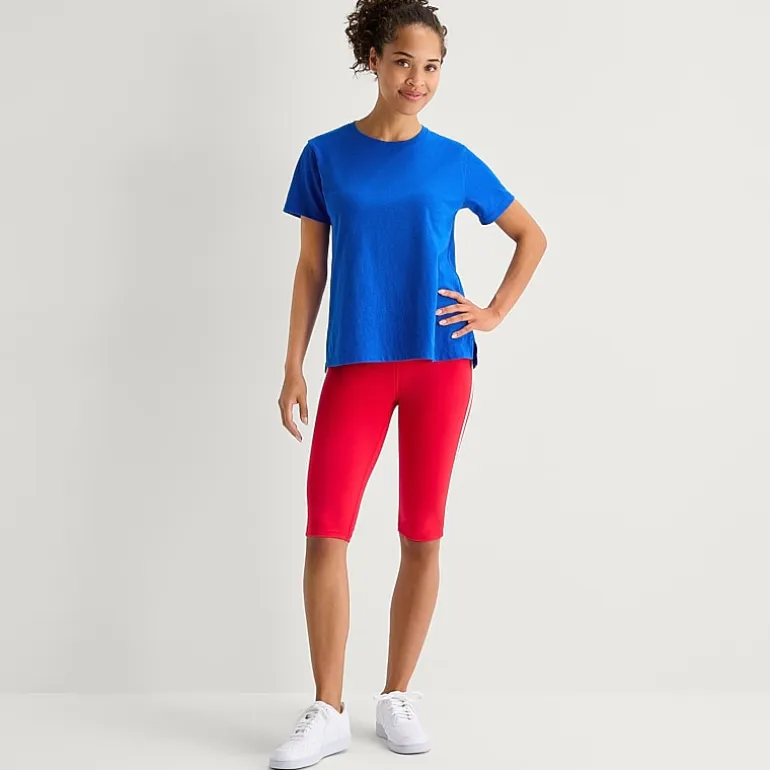 Xersion Womens Cotton Crew Neck Short Sleeve T-Shirt