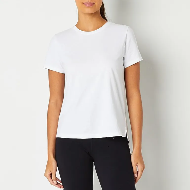 Xersion Womens Cotton Crew Neck Short Sleeve T-Shirt Tall
