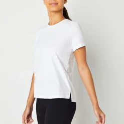 Xersion Womens Cotton Crew Neck Short Sleeve T-Shirt Tall