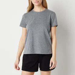 Xersion Womens Cotton Crew Neck Short Sleeve T-Shirt Tall