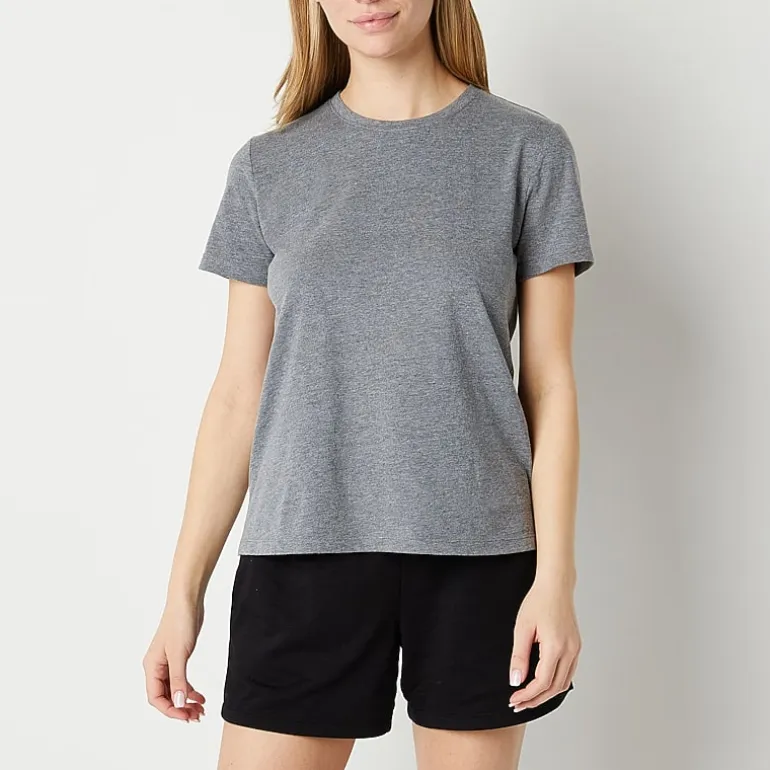 Xersion Womens Cotton Crew Neck Short Sleeve T-Shirt Tall