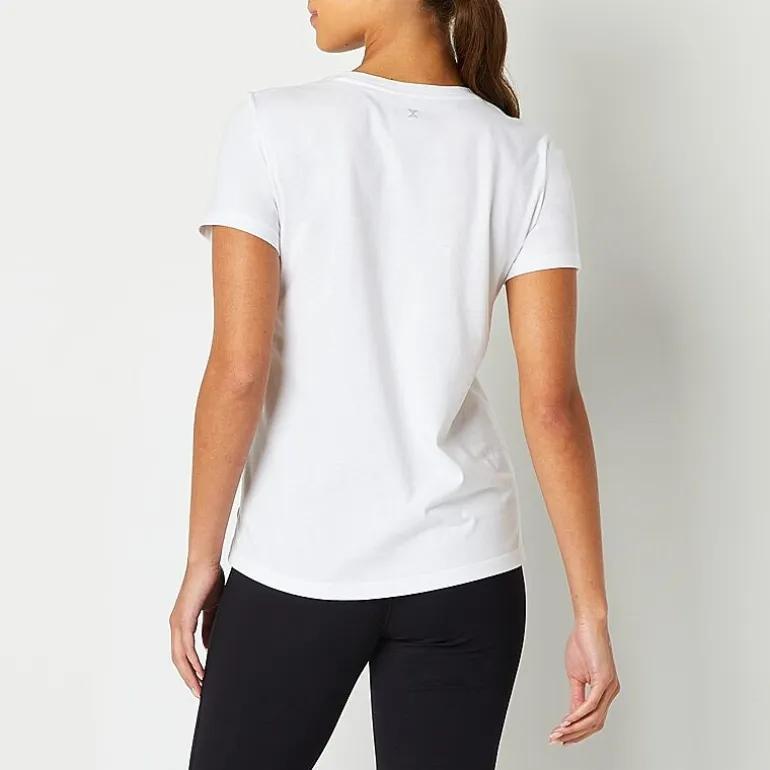 Xersion Womens Cotton Crew Neck Short Sleeve T-Shirt Tall
