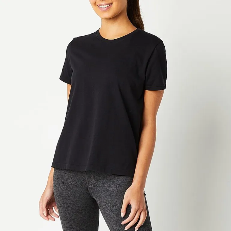 Xersion Womens Cotton Crew Neck Short Sleeve T-Shirt Tall