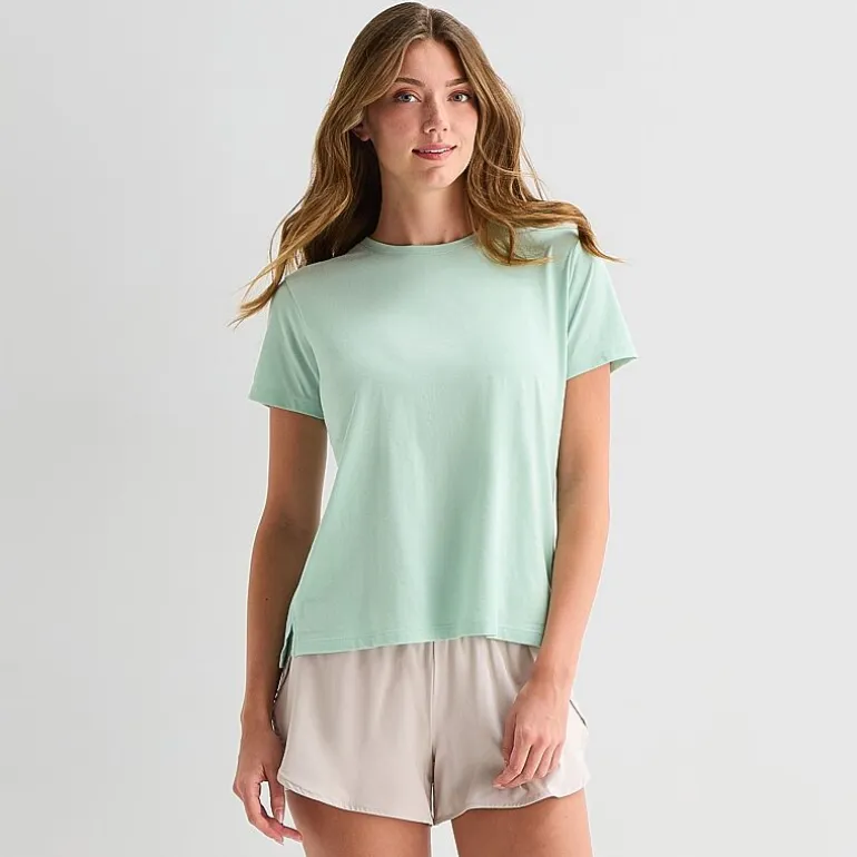 Xersion Womens Cotton Crew Neck Short Sleeve T-Shirt