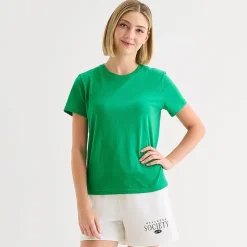 Xersion Womens Cotton Crew Neck Short Sleeve T-Shirt