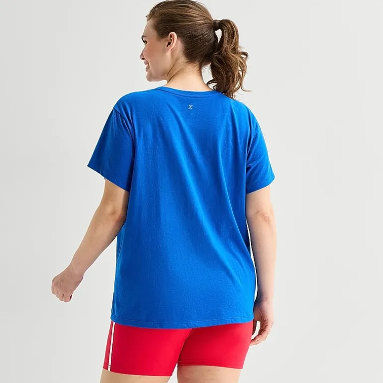 Xersion Womens Cotton Crew Neck Short Sleeve T-Shirt Plus