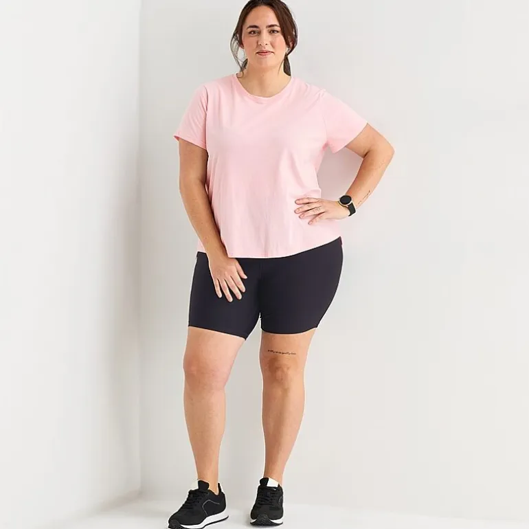 Xersion Womens Cotton Crew Neck Short Sleeve T-Shirt Plus