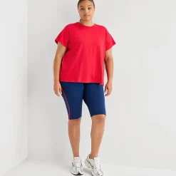 Xersion Womens Cotton Crew Neck Short Sleeve T-Shirt Plus