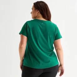 Xersion Womens Cotton Crew Neck Short Sleeve T-Shirt Plus