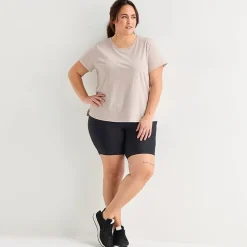 Xersion Womens Cotton Crew Neck Short Sleeve T-Shirt Plus