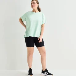 Xersion Womens Cotton Crew Neck Short Sleeve T-Shirt Plus